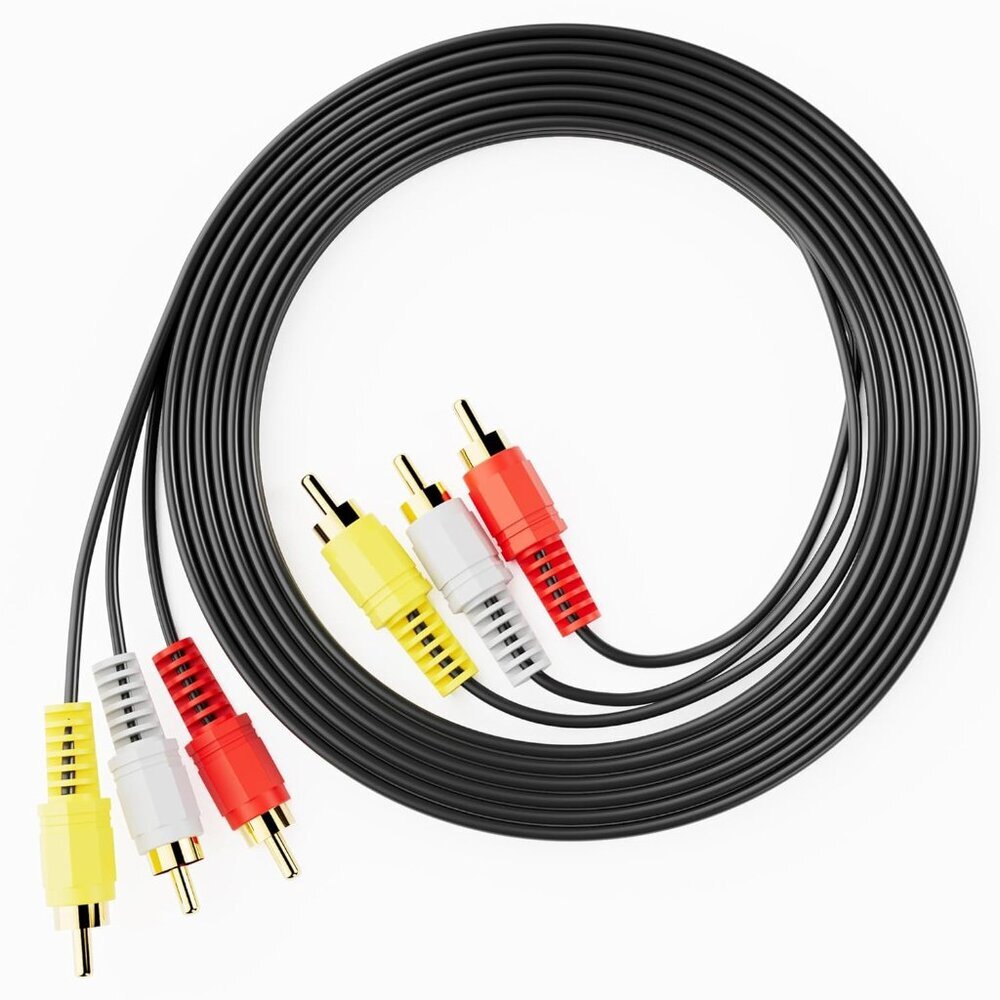 RCA Cables, 3RCA Cable Audio Video 24K Gold Plated Connecting Audio Video Compon